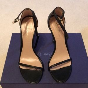 Stuart weitzman nudist sandal jet black size 7